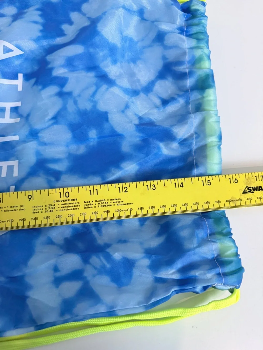 Athleta Girl Blue Tie-Dye Drawstring Backpack Bag